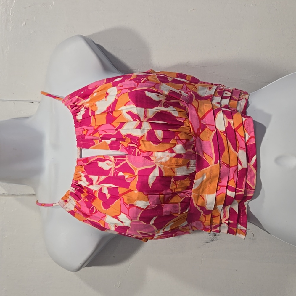 JAPNA FLORAL CROP top.. #6646